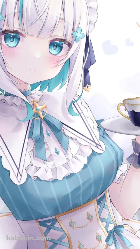 パフェを運ぶメイド姿のアルス・アルマル / 可愛い / にじさんじ / バーチャルYouTuber / VtuberのAndroidの壁紙(480px x 854px) スマホ用