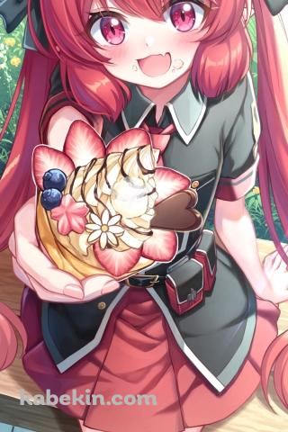 クレープを差し出す赤司ジュンコ / ブルーアーカイブのAndroidの壁紙(320px x 480px) スマホ用