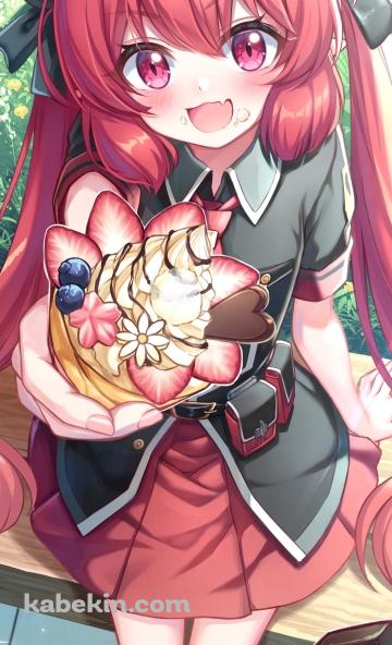 クレープを差し出す赤司ジュンコ / ブルーアーカイブのAndroidの壁紙(360px x 592px) スマホ用