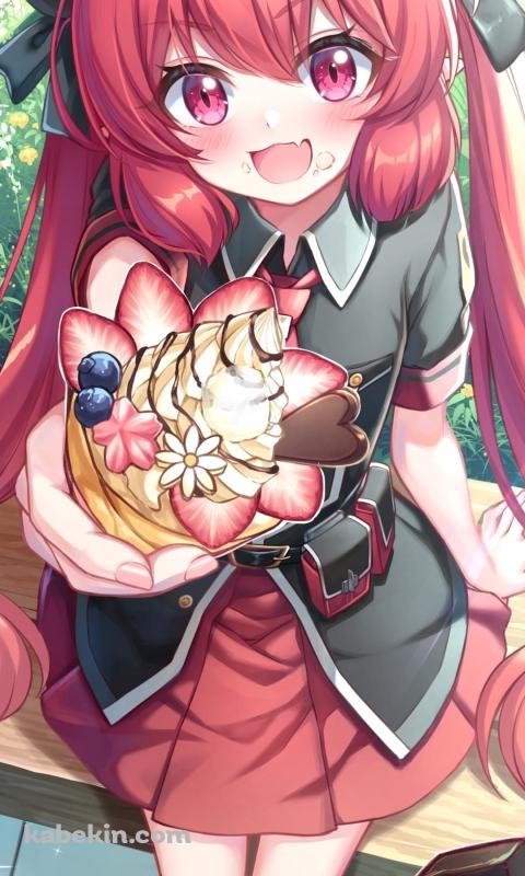 クレープを差し出す赤司ジュンコ / ブルーアーカイブのAndroidの壁紙(480px x 800px) スマホ用