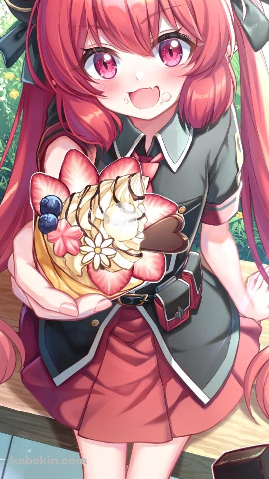 クレープを差し出す赤司ジュンコ / ブルーアーカイブのAndroidの壁紙(540px x 960px) スマホ用