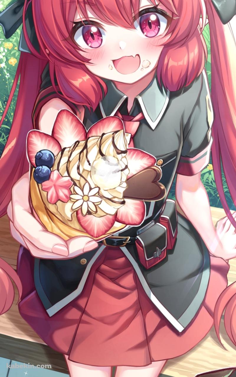 クレープを差し出す赤司ジュンコ / ブルーアーカイブのAndroidの壁紙(800px x 1280px) スマホ用