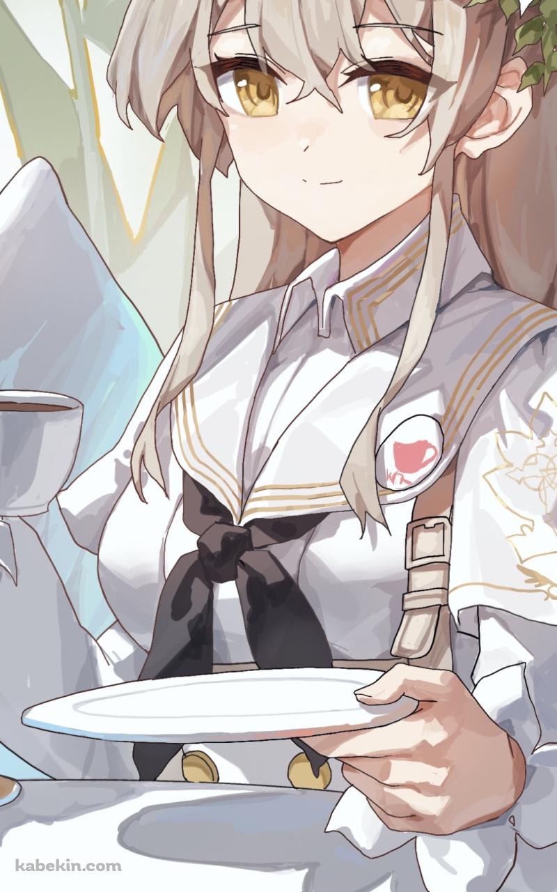 お茶をする桐藤ナギサ / ティータイム / ブルアカのAndroidの壁紙(800px x 1280px) スマホ用