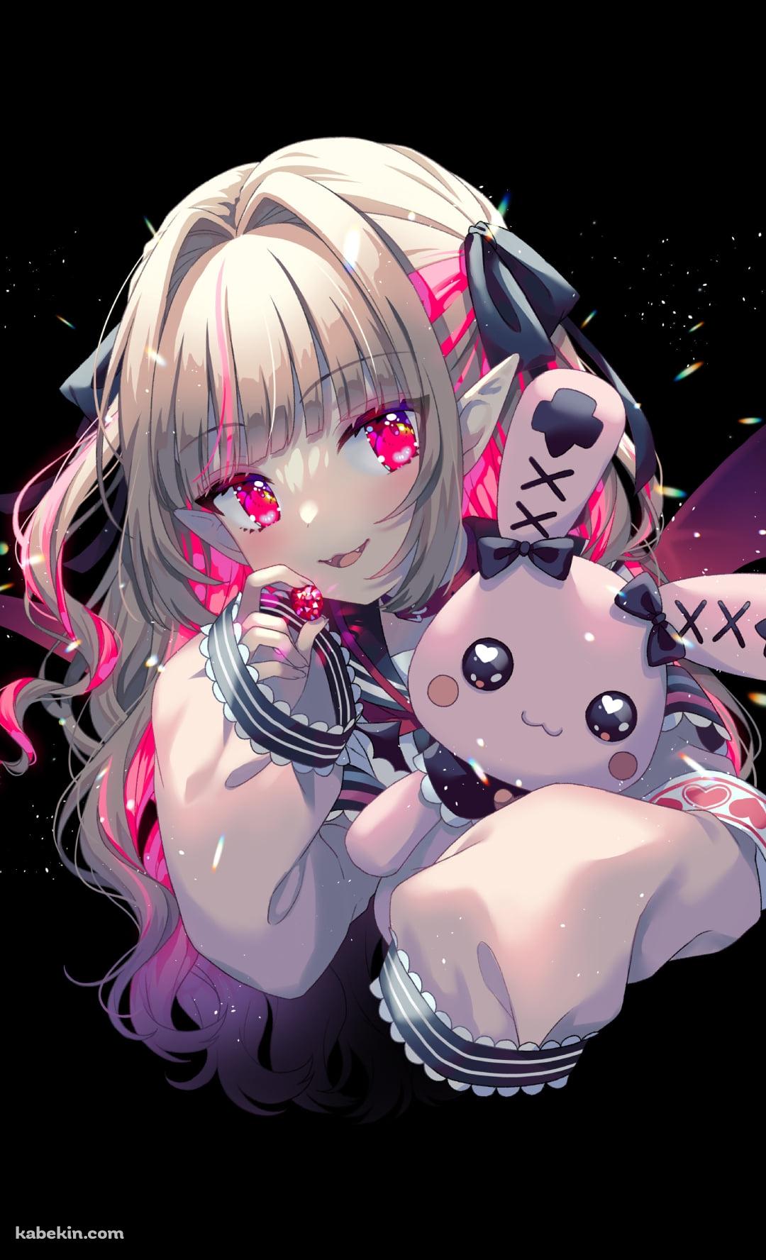 赤い宝石とデビットを持つ魔界ノりりむ / にじさんじ / バーチャルYouTuber / VtuberのAndroidの壁紙(1080px x 1776px) スマホ用