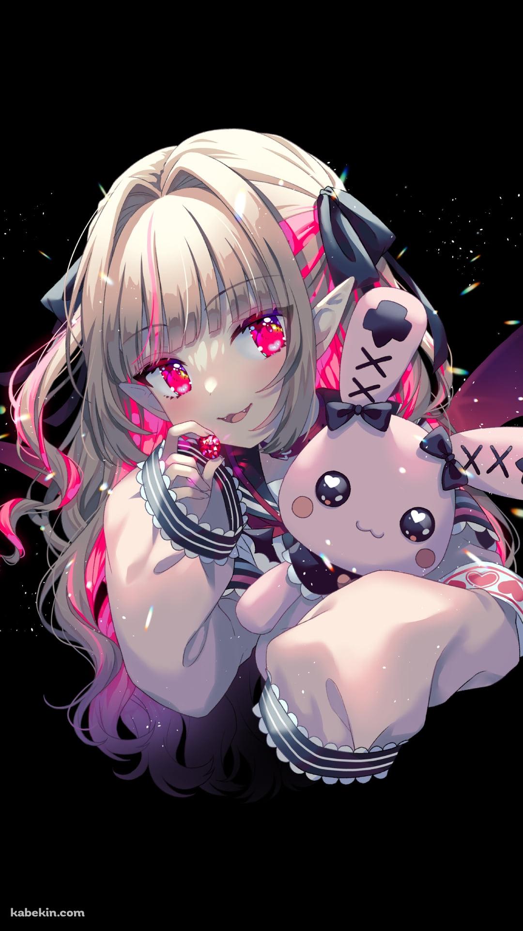 赤い宝石とデビットを持つ魔界ノりりむ / にじさんじ / バーチャルYouTuber / VtuberのAndroidの壁紙(1080px x 1920px) スマホ用