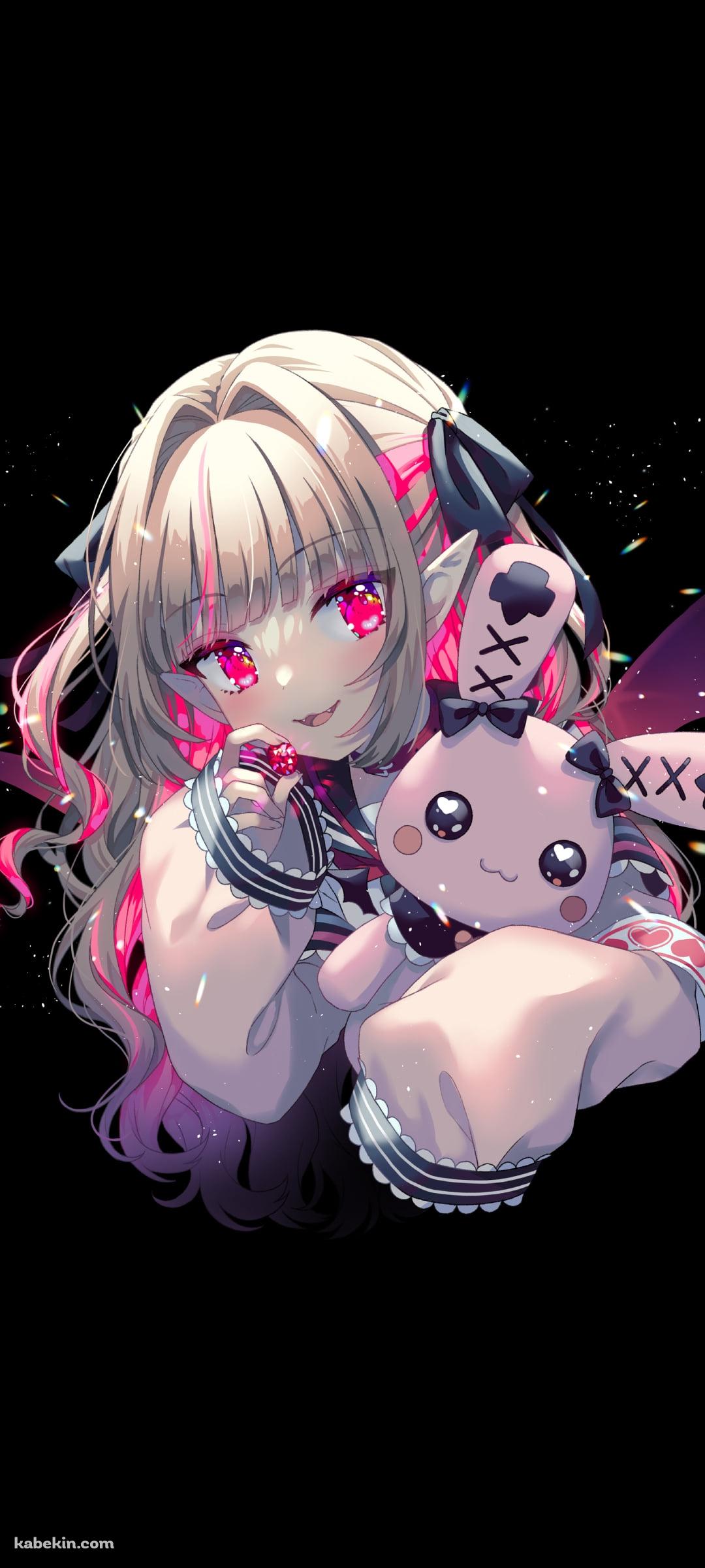 赤い宝石とデビットを持つ魔界ノりりむ / にじさんじ / バーチャルYouTuber / VtuberのAndroidの壁紙(1080px x 2400px) スマホ用