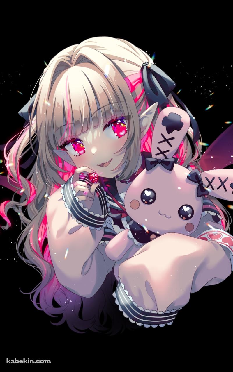 赤い宝石とデビットを持つ魔界ノりりむ / にじさんじ / バーチャルYouTuber / VtuberのAndroidの壁紙(800px x 1280px) スマホ用