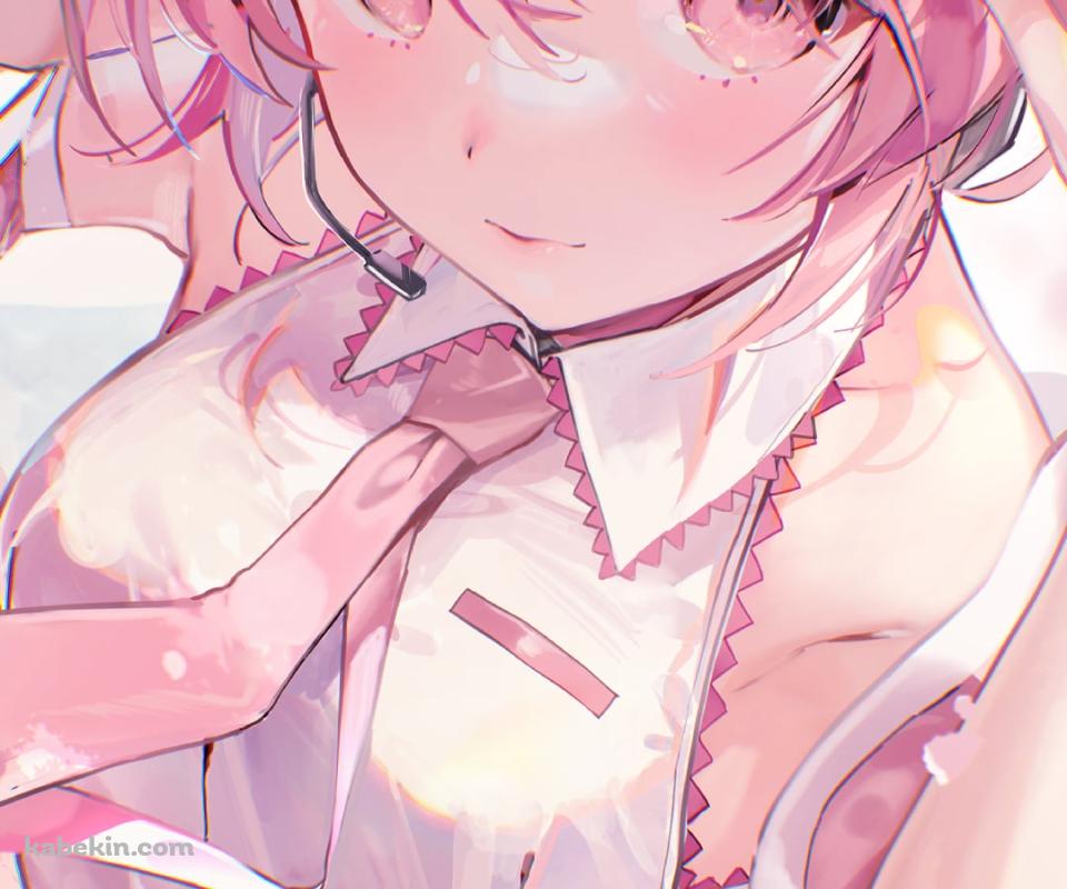 サクランボの髪飾りをつけこちらを見つめる桜ミク / 可愛い / 初音ミク / ボカロのAndroidの壁紙(960px x 800px) スマホ用