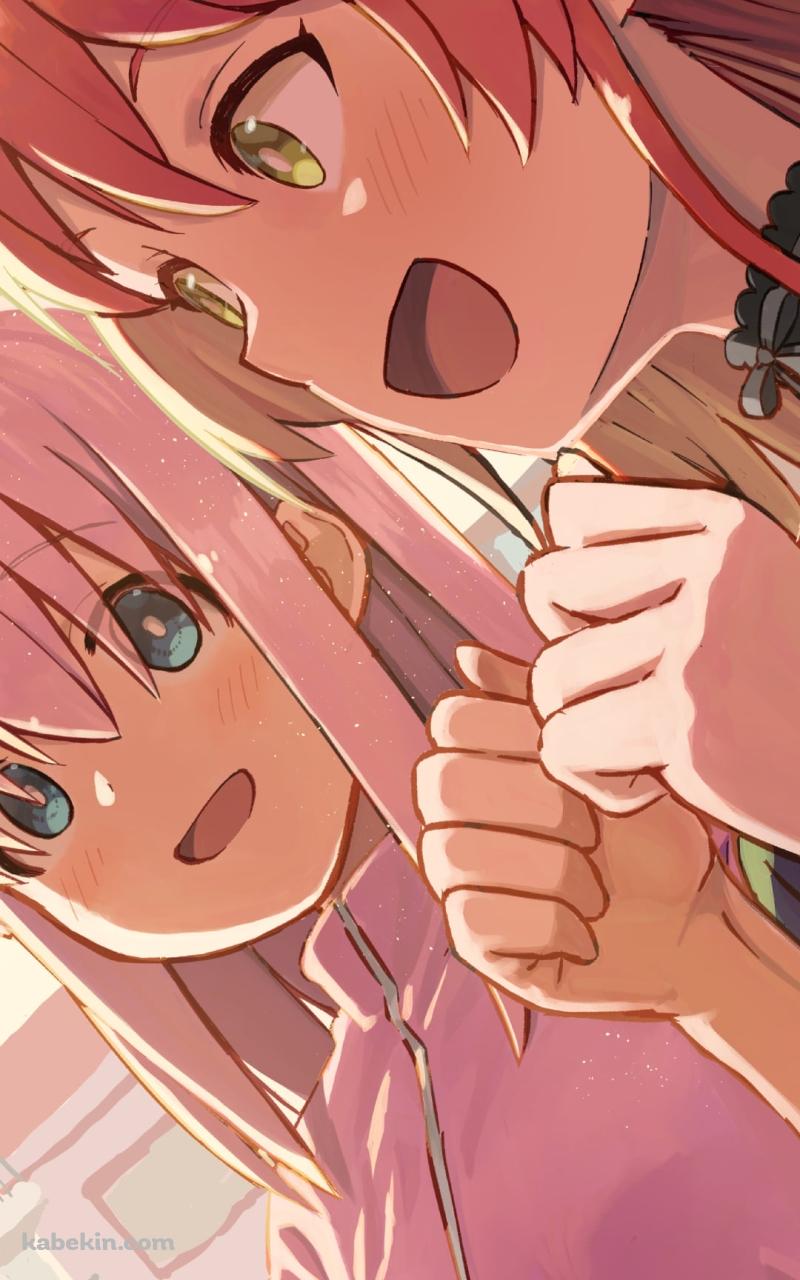 談笑する喜多郁代 / 後藤ひとり / ぼっちざろっく！のAndroidの壁紙(800px x 1280px) スマホ用
