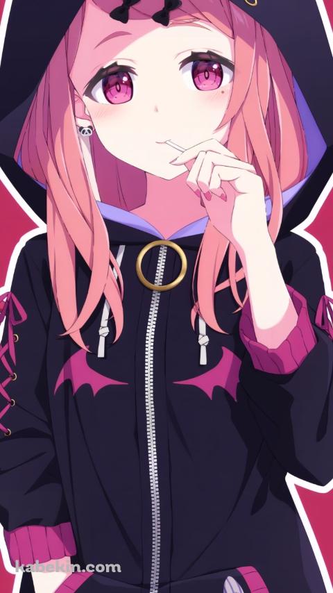 黒いフードを被った笹木咲 / 可愛い / 飴 / にじさんじ / バーチャルYouTuberのAndroidの壁紙(480px x 854px) スマホ用