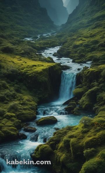 渓谷と渓流 / 大自然 / 絶景のAndroidの壁紙(360px x 592px) スマホ用