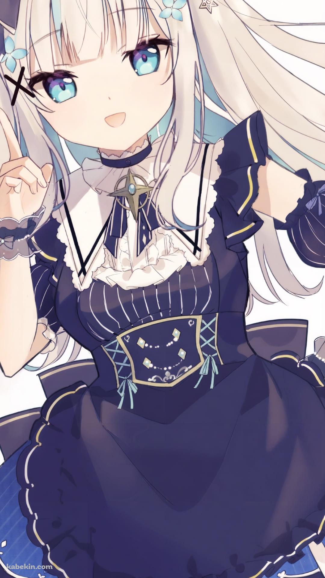 濃い青のドレスを着たアルス・アルマル / にじさんじ / バーチャルYouTbuer / VtuberのAndroidの壁紙(1080px x 1920px) スマホ用