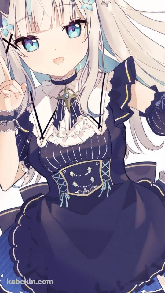 濃い青のドレスを着たアルス・アルマル / にじさんじ / バーチャルYouTbuer / VtuberのAndroidの壁紙(540px x 960px) スマホ用