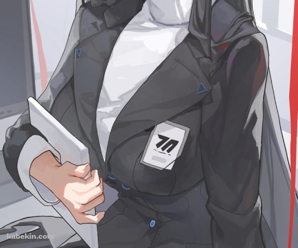 白いタブレットを持つ調月リオ / ブルーアーカイブのAndroidの壁紙(960px x 800px) スマホ用