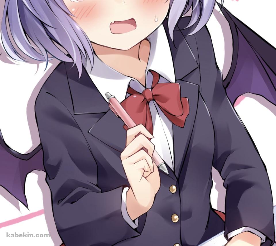 博麗霊夢のイラストを描くレミリア・スカーレット / 東方のAndroidの壁紙(960px x 854px) スマホ用