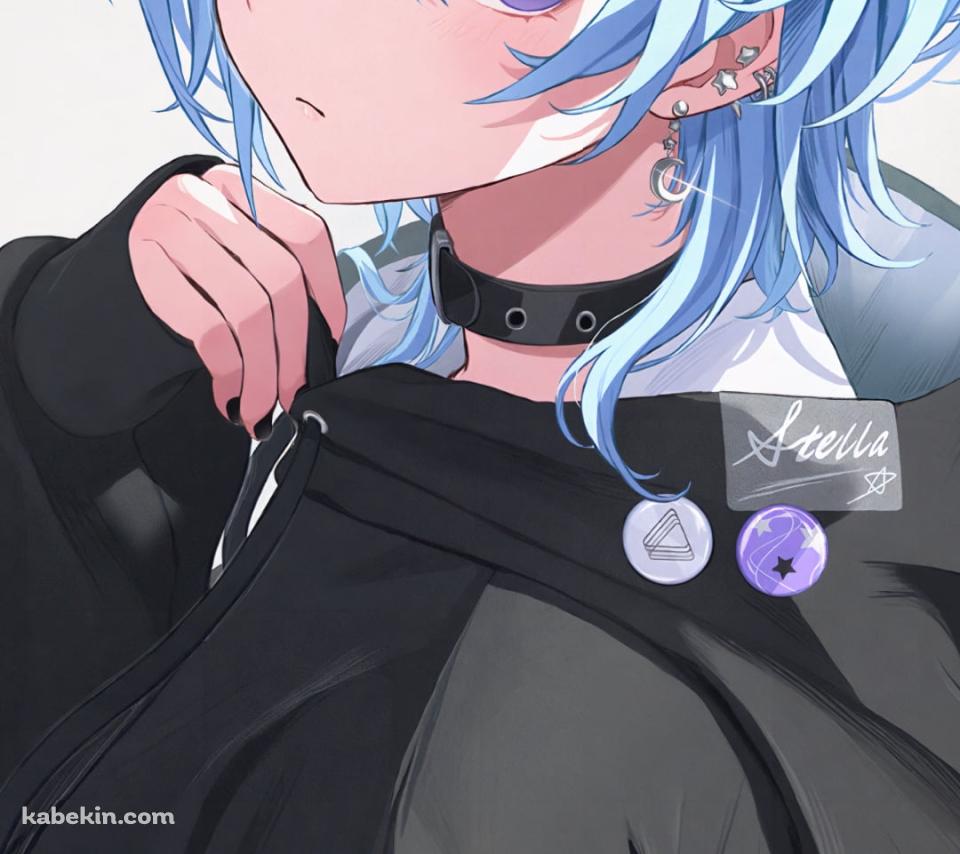 黒いパーカーを着たかっこいい星街すいせい / ホロライブ / バーチャルYouTuber / VtuberのAndroidの壁紙(960px x 854px) スマホ用