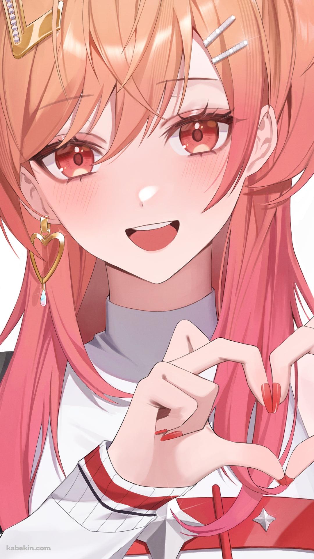 ハートを作り微笑む一条莉々華 / ホロライブ / バーチャルYouTuber / VtuberのAndroidの壁紙(1080px x 1920px) スマホ用