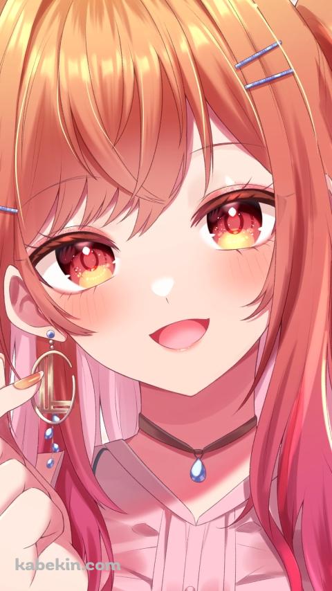 キュンですのポーズをする一条莉々華 / ホロライブ / バーチャルYouTuber / VtuberのAndroidの壁紙(480px x 854px) スマホ用