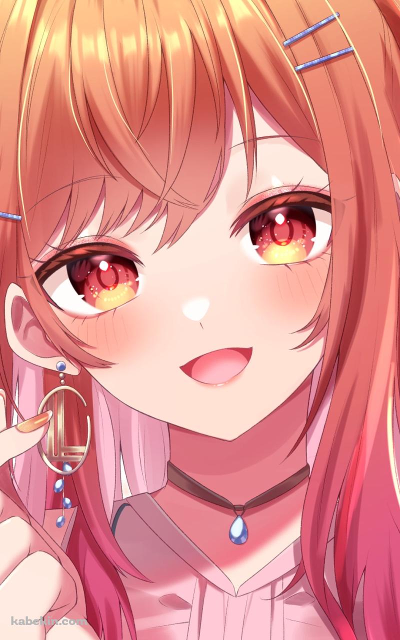 キュンですのポーズをする一条莉々華 / ホロライブ / バーチャルYouTuber / VtuberのAndroidの壁紙(800px x 1280px) スマホ用