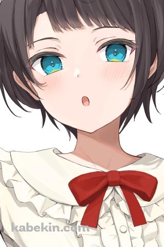 紺のベレー帽を被る大空スバル / ホロライブ / バーチャルYouTuber / VtuberのAndroidの壁紙(320px x 480px) スマホ用