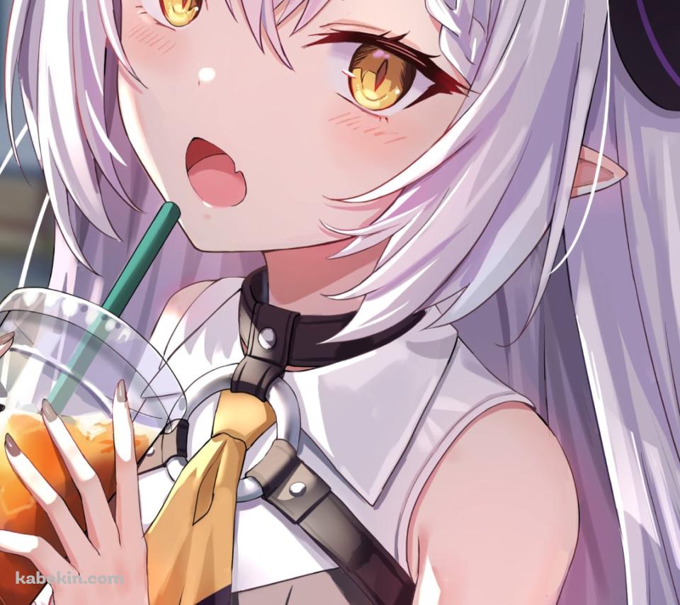 アイスティーを飲む可愛いラプラス・ダークネス / ホロライブ / バーチャルYouTuber / VtuberのAndroidの壁紙(960px x 854px) スマホ用