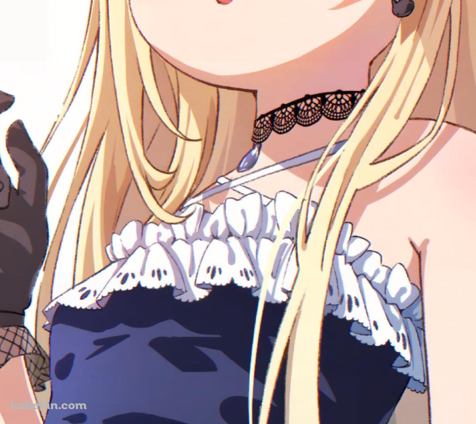 大きなリボンが付いた黒いドレスを着た可愛い藍沢エマ / ぶいすぽっ！ / バーチャルYouTuberのAndroidの壁紙(960px x 854px) スマホ用