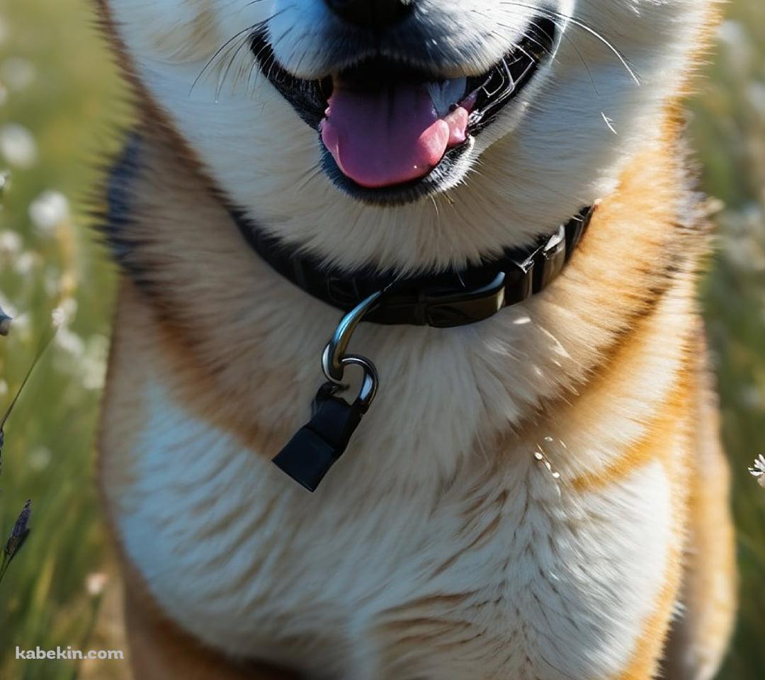 草原を猛ダッシュする可愛い柴犬のAndroidの壁紙(1080px x 960px) スマホ用