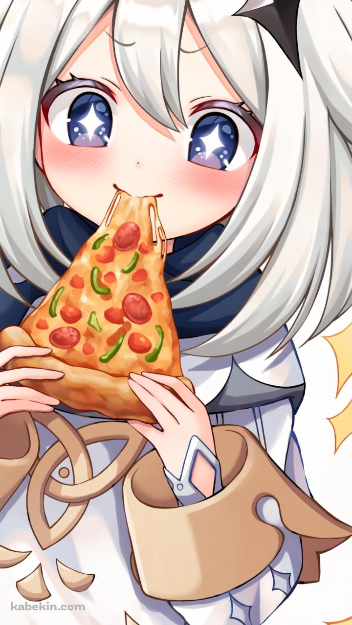 ピザを食べるパイモン / 原神のAndroidの壁紙(720px x 1280px) スマホ用
