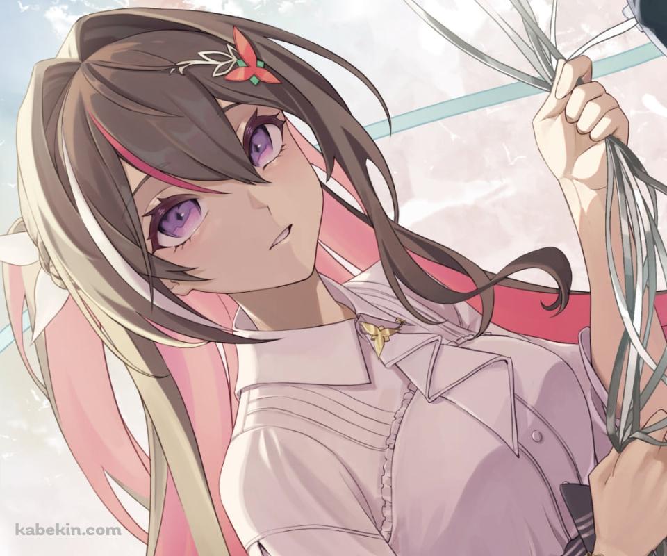 灰色のバルーンを持つAZKi / ホロライブ / バーチャルYouTuber / VtuberのAndroidの壁紙(960px x 800px) スマホ用