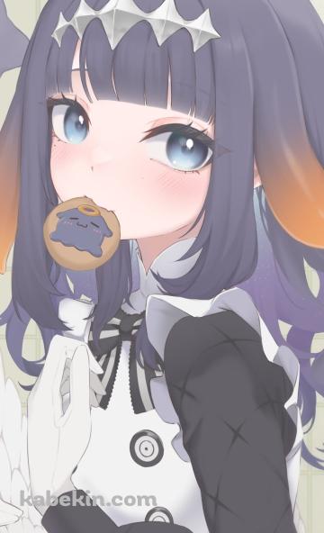 クッキーを咥えてこちらを見つめる一伊那尓栖 / ホロライブ / バーチャルYouTuber / VtuberのAndroidの壁紙(360px x 592px) スマホ用