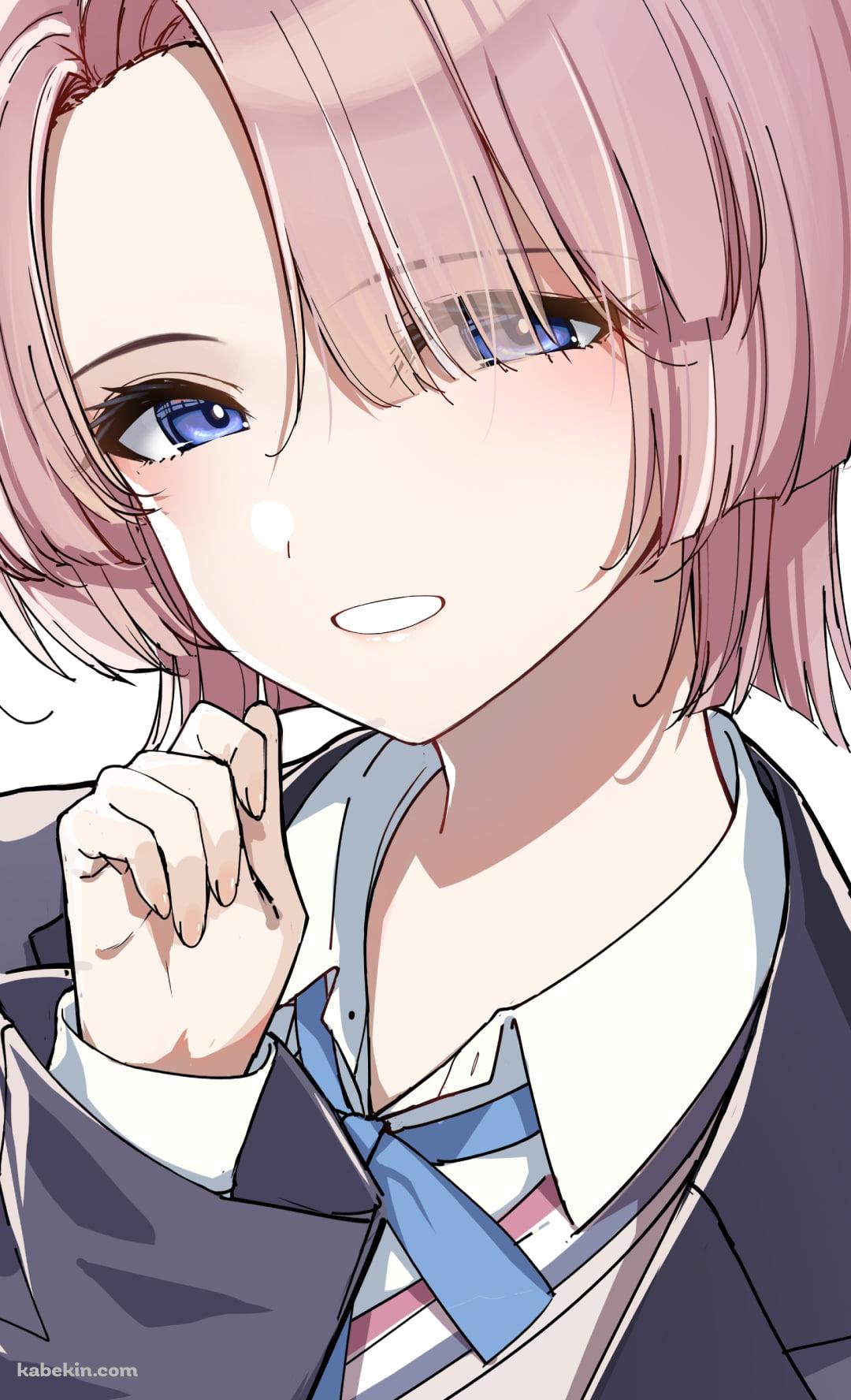 青い瞳でこちらを見つめる制服姿の有村麻央 / 学園アイドルマスターのAndroidの壁紙(1080px x 1776px) スマホ用