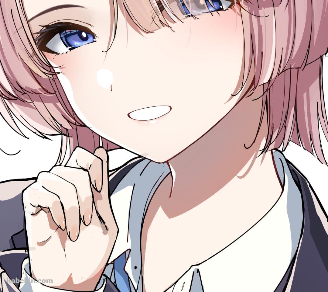 青い瞳でこちらを見つめる制服姿の有村麻央 / 学園アイドルマスターのAndroidの壁紙(1080px x 960px) スマホ用
