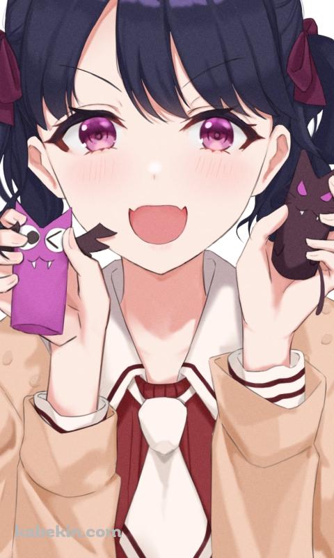 制服を着た笑顔の福丸小糸 / アイドルマスターのAndroidの壁紙(480px x 800px) スマホ用