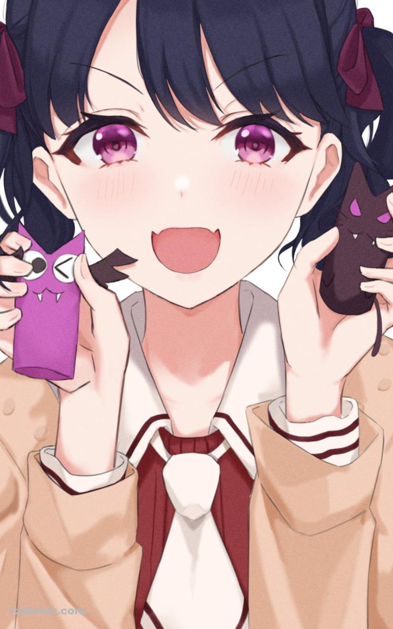 制服を着た笑顔の福丸小糸 / アイドルマスターのAndroidの壁紙(800px x 1280px) スマホ用