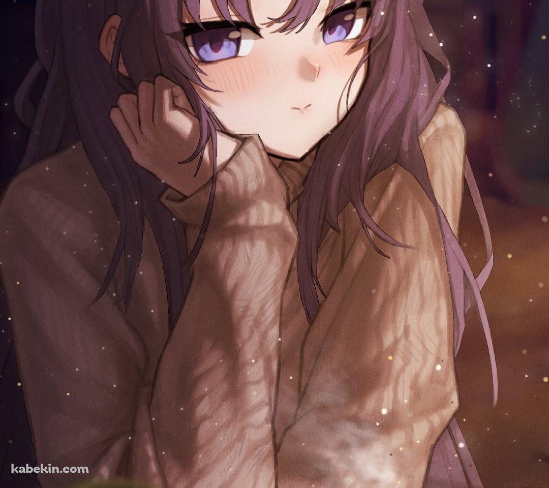 カフェで頬杖をついてこちらを見つめる早瀬ユウカ / ブルーアーカイブのAndroidの壁紙(1080px x 960px) スマホ用