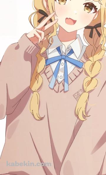 制服姿でピースをする藤田ことね / アイドルマスターのAndroidの壁紙(360px x 592px) スマホ用