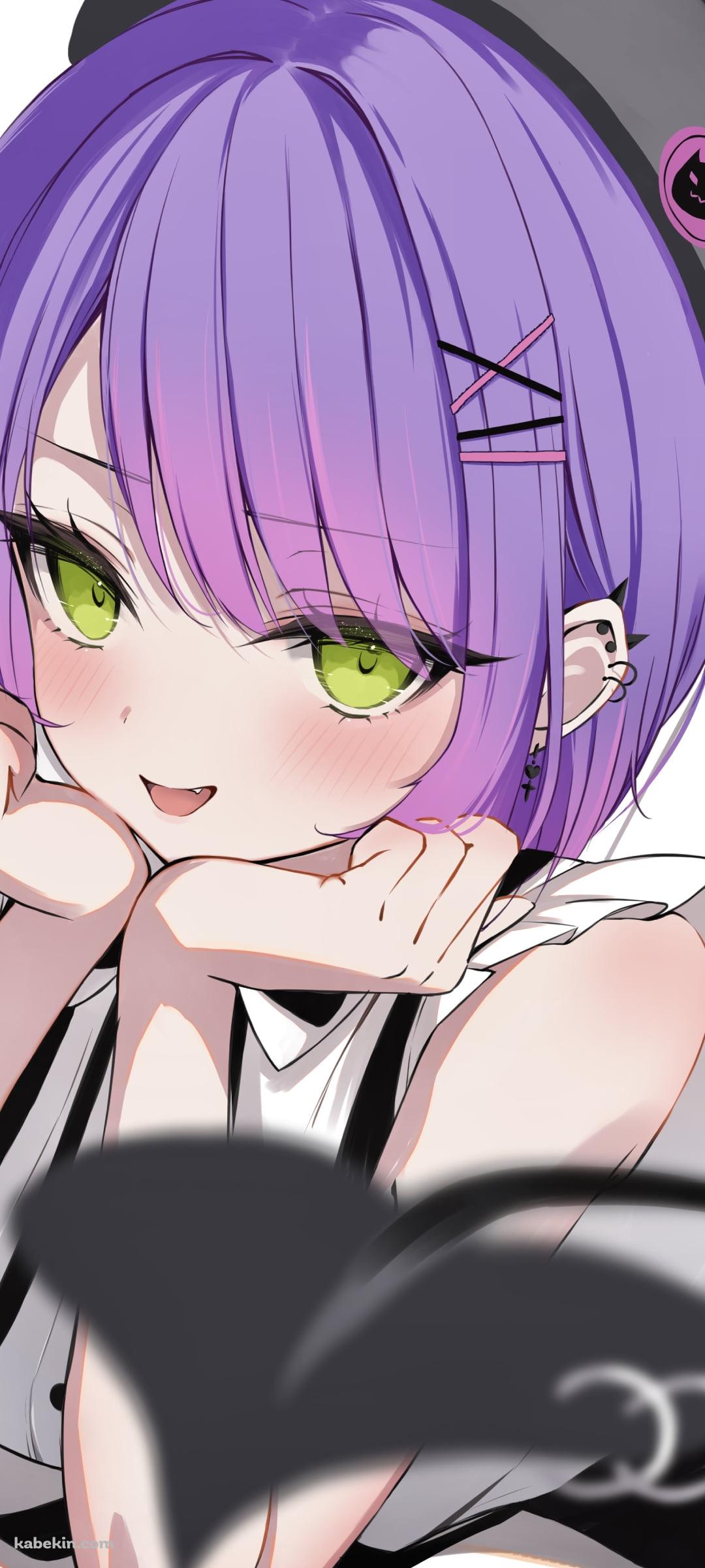 地べたで頬杖をつく可愛い常闇トワ / ホロライブ / バーチャルYouTuber / VtuberのAndroidの壁紙(1080px x 2400px) スマホ用