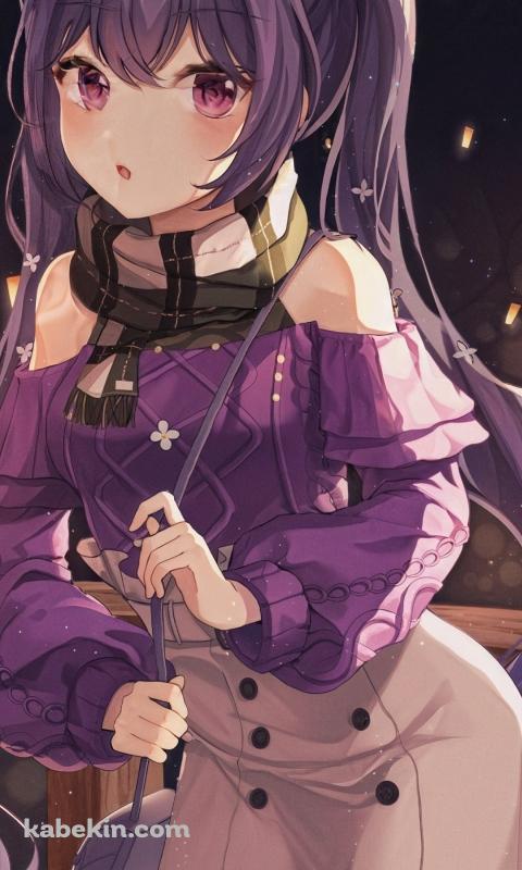 ポシェットをかけた可愛い刻晴 / 原神のAndroidの壁紙(480px x 800px) スマホ用