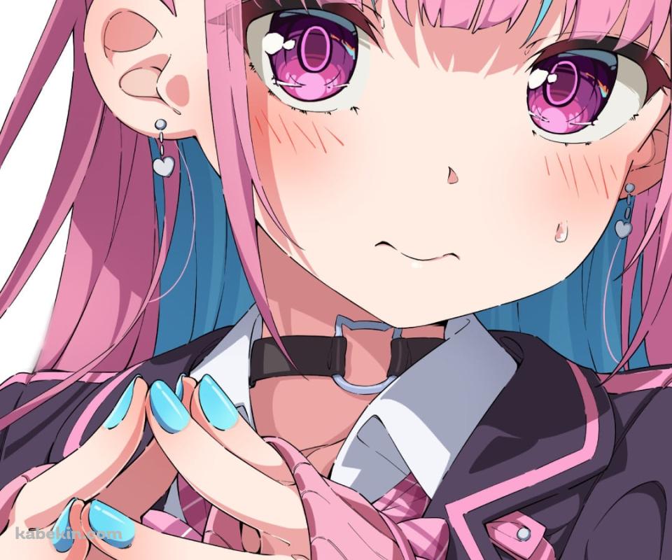 両手の指を合わせる湊あくあ / ホロライブ / バーチャルYouTuber / VtuberのAndroidの壁紙(960px x 800px) スマホ用