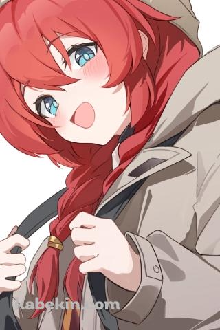 リュックを背負った小塗マキ / ブルーアーカイブのAndroidの壁紙(320px x 480px) スマホ用