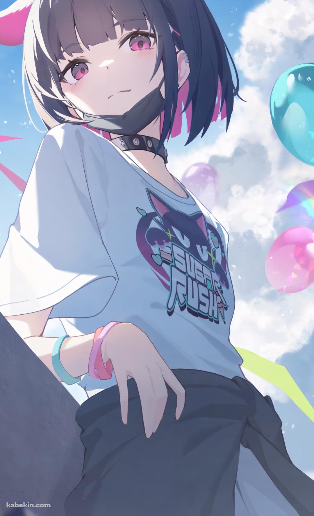 手摺にもたれこちらを見つめる杏山カズサ / ブルーアーカイブのAndroidの壁紙(1080px x 1776px) スマホ用