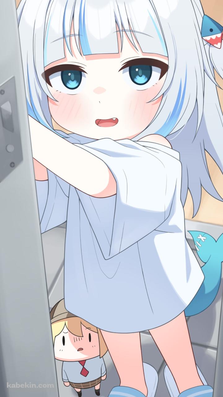 玄関のドアを開けるがうる・ぐら / ワトソン・アメリア / ホロライブ / バーチャルYouTuber / VtuberのAndroidの壁紙(720px x 1280px) スマホ用