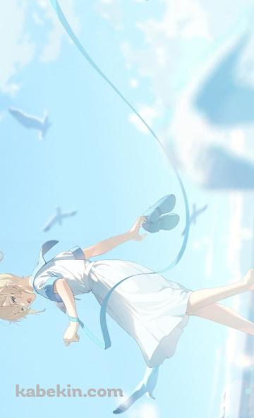 裸足で海に入る風真いろは / ホロライブ / バーチャルYouTuber / VtuberのAndroidの壁紙(360px x 592px) スマホ用