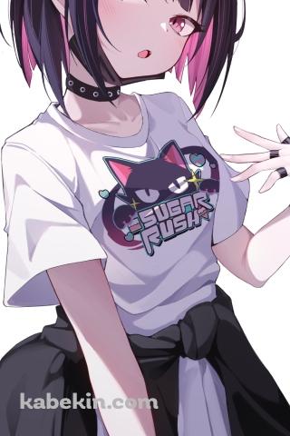 胸元に手をあてる杏山カズサ / パンク / ブルーアーカイブのAndroidの壁紙(320px x 480px) スマホ用