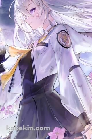 ガスマスクを持つ白洲アズサ / ブルーアーカイブのAndroidの壁紙(320px x 480px) スマホ用