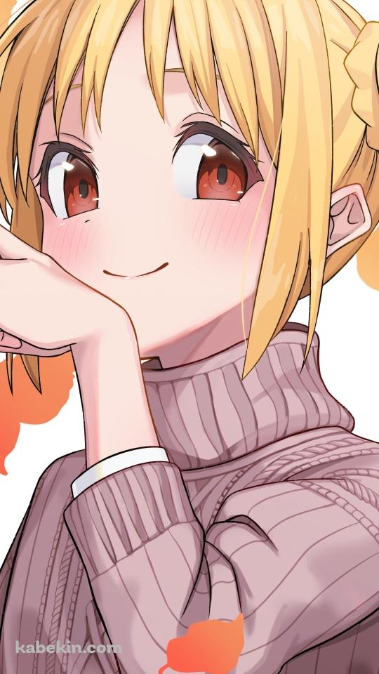 左手でピースをする伊地知虹夏 / 紅葉 / ぼっち・ざ・ろっく!のAndroidの壁紙(540px x 960px) スマホ用