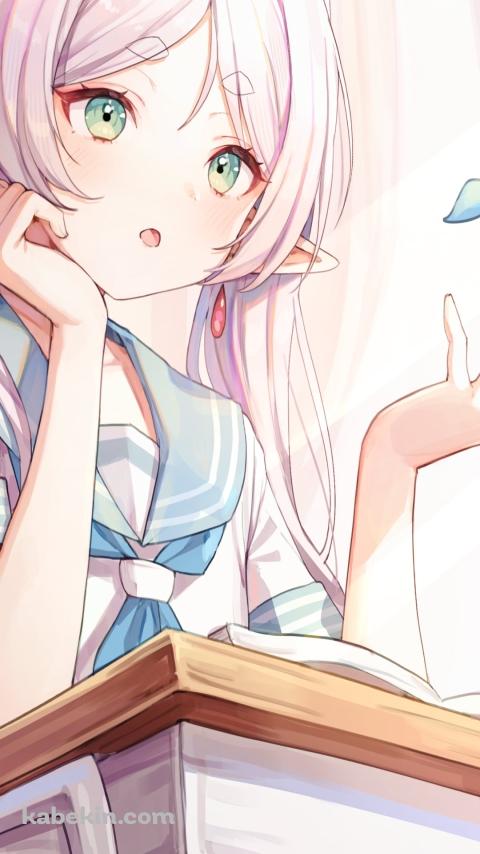 セーラー服を着たフリーレン / 学校 / 蒼月草 / 葬送のフリーレンのAndroidの壁紙(480px x 854px) スマホ用