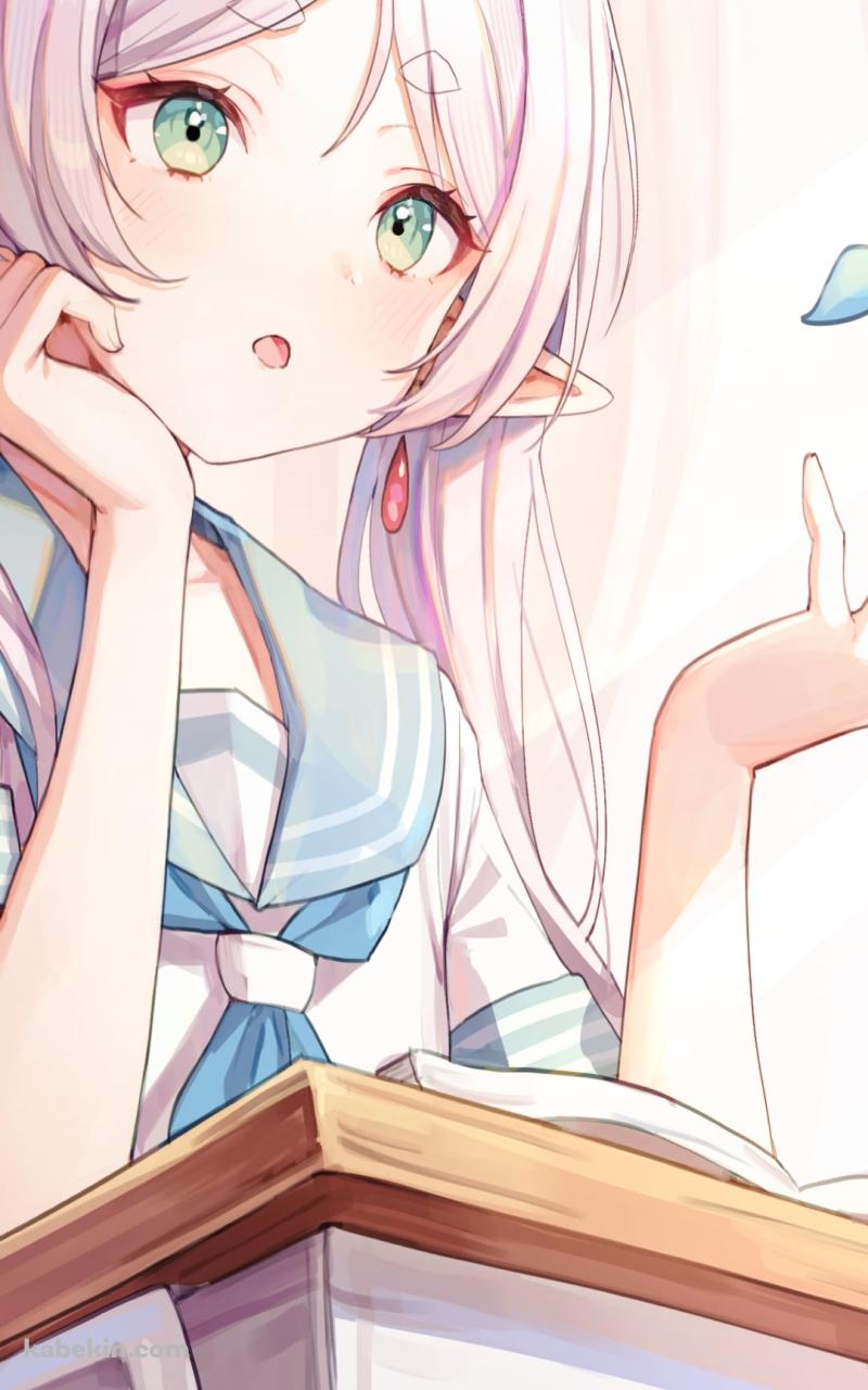 セーラー服を着たフリーレン / 学校 / 蒼月草 / 葬送のフリーレンのAndroidの壁紙(800px x 1280px) スマホ用