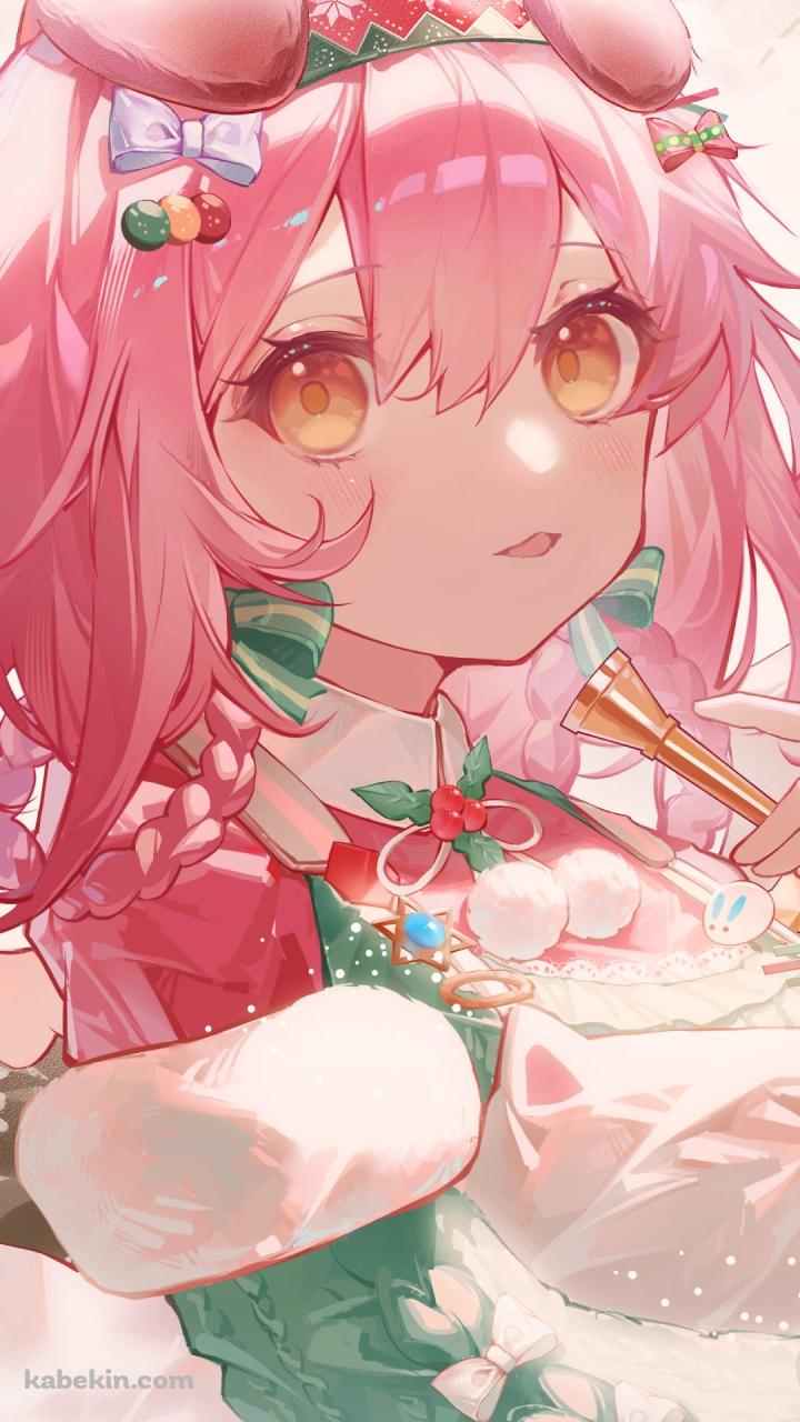 クリスマスの飾りに囲まれたゴールデングロー / アークナイツのAndroidの壁紙(720px x 1280px) スマホ用