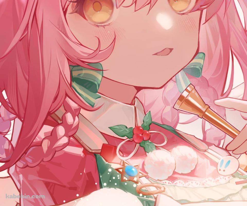クリスマスの飾りに囲まれたゴールデングロー / アークナイツのAndroidの壁紙(960px x 800px) スマホ用
